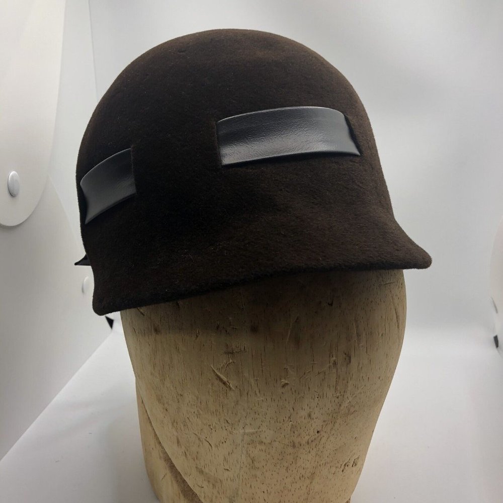 vintage cloche hat Clemar orginal Wesco genuine velour brown